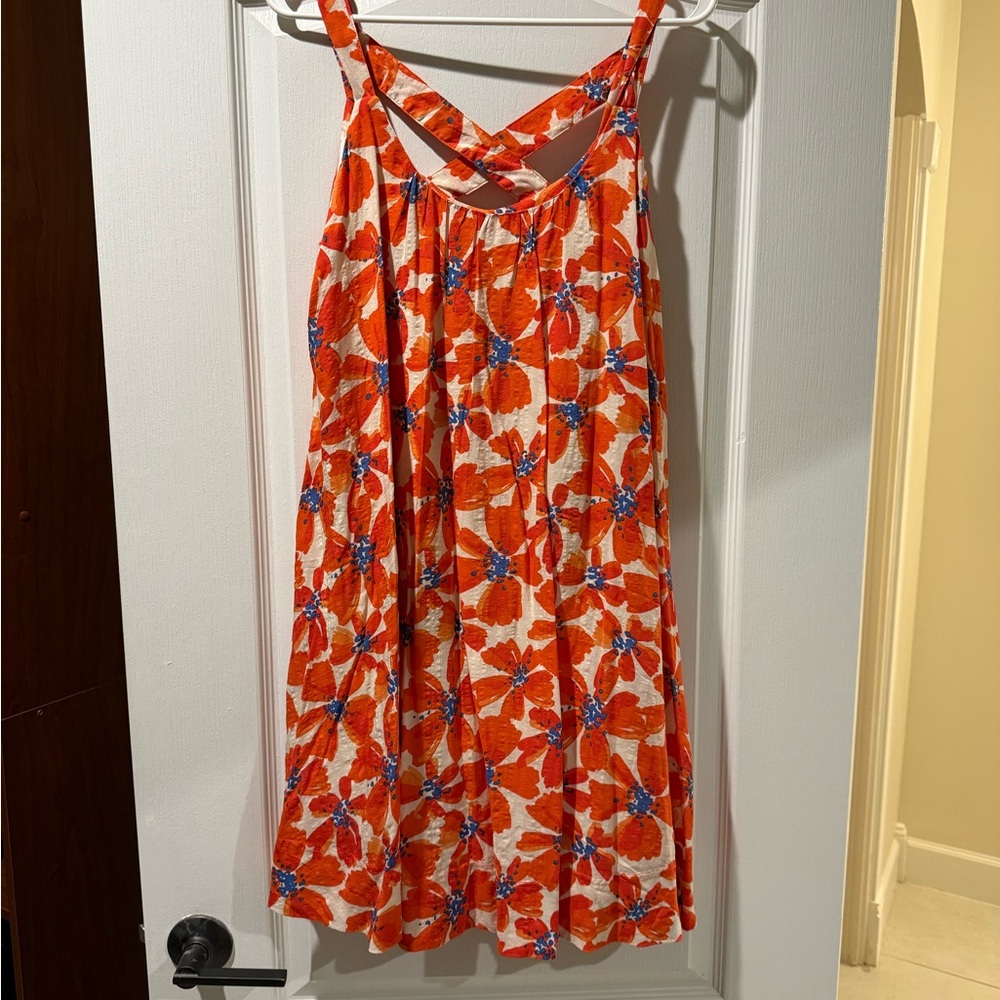 BE COOL Orange and Blue Floral Dress